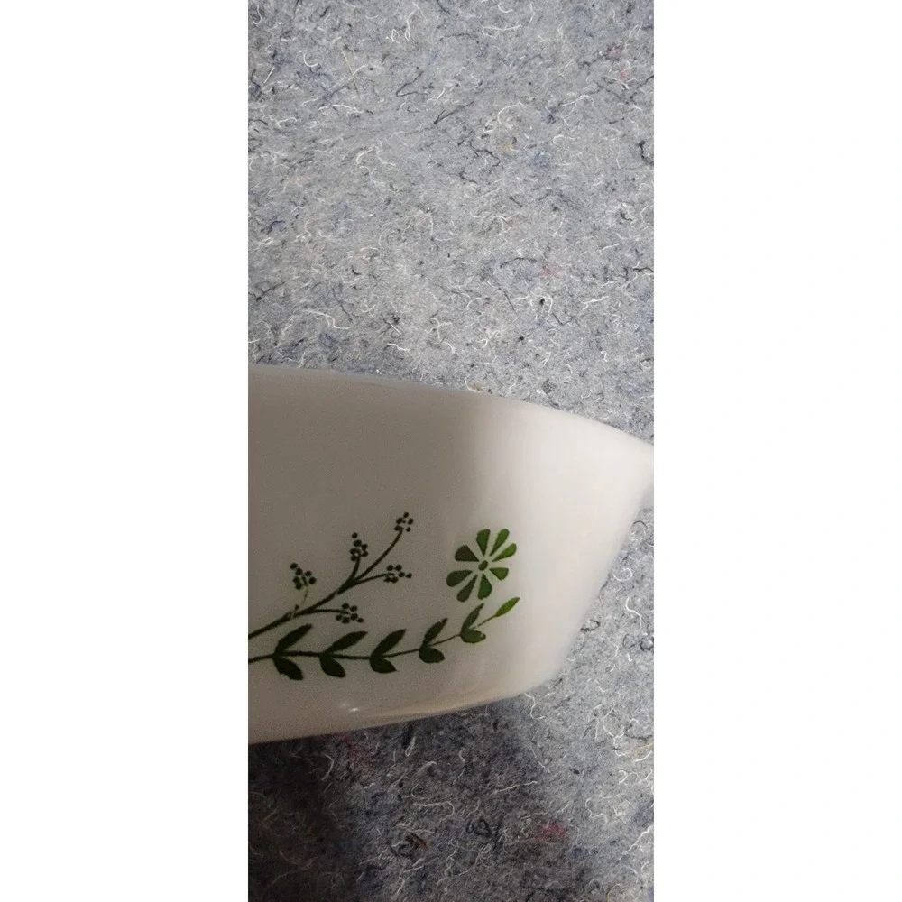 Glasbake Green Daisy‎ Divided Casserole Dish Oval Retro MCM J2352